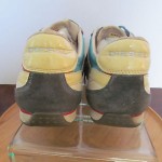 Mens size 12 M leather Diesel low profile athletic sports shoes gray teal beige