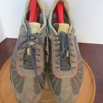 Mens size 12 M leather Diesel low profile athletic sports shoes gray teal beige