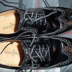 Cole Haan Black Leather Flourish Style Shoes Wingtip Dressing 10M (Like New)