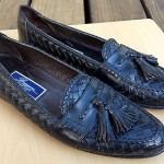 BRAGANO BY COLE HAAN MEN’S SZ 10.5 TASSEL LOAFERS SLIPON BLACK LEATHER SHOES