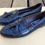 BRAGANO BY COLE HAAN MEN’S SZ 10.5 TASSEL LOAFERS SLIPON BLACK LEATHER SHOES