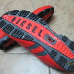 Men’s red Diesel Zap 1 leather athletic shoes US 9 EU 42