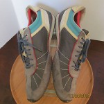 Mens size 12 M leather Diesel low profile athletic sports shoes gray teal beige