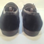 BRAGANO-COLE HAAN MENS REPTILE PATTERN BLACK SUEDE SLIP-ON LOAFERS TASSEL 9.5M