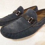 Hugo Boss Drefinno blue suede driving shoes size 10 US
