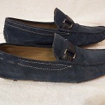 Hugo Boss Drefinno blue suede driving shoes size 10 US
