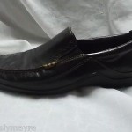 COLE HAAN BLACK LEATHER LOAFER W/BROWN STITCHING SIZE 10.5 M