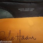 COLE HAAN BLACK LEATHER LOAFER W/BROWN STITCHING SIZE 10.5 M