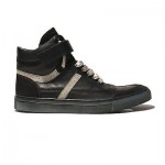 $325 NEW Hugo Boss Mid Sneakers Black Mens Boots 10 43 Leather Shoes 10.5 43.5