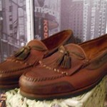 COLE HAAN men brown LEATHER kiltie Tassel LOAFER DESIGNER Shoes SZ 13