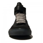 $325 NEW Hugo Boss Mid Sneakers Black Mens Boots 10 43 Leather Shoes 10.5 43.5