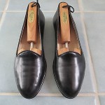 Cole Haan Bragano Black Leather Mens Slip ons Loafer Shoes Italy Size 8.5 M