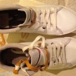 $110 Diesel Midday Designer Sneaker SZ 9 Eur 42 White Extra Orange laces NIB
