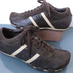 DIESEL, Brown Leather Stripe Fashion Sneakers. Sz 8.5 M