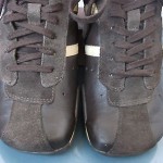 DIESEL, Brown Leather Stripe Fashion Sneakers. Sz 8.5 M