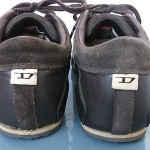 DIESEL, Brown Leather Stripe Fashion Sneakers. Sz 8.5 M