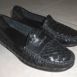Cole Haan Mens  Woven Penny Loafer  Black Leather Size 8 D EUC