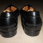 Cole Haan Mens  Woven Penny Loafer  Black Leather Size 8 D EUC