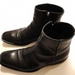 Men’s Hugo Boss Black Leather Motorcycle Zip Ankle Boots Size 6.5