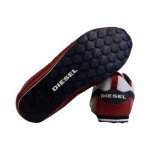 Diesel Mens Gunner White Red Casual Leather Lace Up Sneakers Shoes
