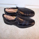 GENUINE MENS COLE HAAN–BLACK LEATHER NIKE AIR LOAFERS—SIZE 9 1/2M