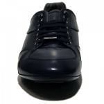 $330 Hugo Boss Black Label Leather Sneakers Navy Mens 10 43 Shoes 9.5 42.5 NIB