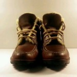 Men cole haan lace up sheepskin leather brown boots sz 9m