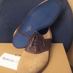 Cole Haan Carter Saddle Mens Shoes Size 10.5 Milkshake Suede/Brown
