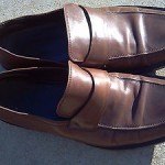 Hugo Boss Mens Shoes Brown Leather Loafer Slip On sz 10 US Made in Italy EUC
