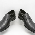 $298 msrp Mens shoes HUGO BOSS black leather slip on loafers sz 11.5