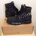 Custom Spiked Black Timberland Boots Size 10 Men