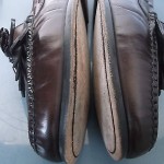 Cole Haan, Burgundy Patent Leather Kiltie Tassel Loafers. SZ 10.5 EEE