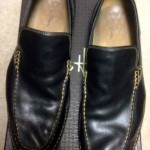 Cole Haan Black Leather Slip Ons Loafers Dress Nike Air Mens 10.5 10 1/2