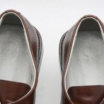 Mens HUGO BOSS brown leather square toe MONK STRAP loafers sz 8