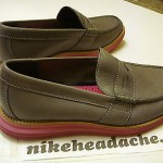 DS NEW COLE HAAN MENS NIKE  LUNARGRAND PENNY LOAFER sz US 8.5 GREY/PINK WINGTIP
