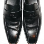 BOSS HUGO BOSS MENS SZ 8 M BLACK LEATHER LOAFERS DRESS SHOES