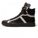 $245 Hugo Boss Black Leather Sneakers Mid Boots Mens Shoes 9 42 Trainers .5
