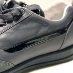 $245 Hugo Boss Black Label Mens Grey Leather Sneakers 11 44 Trainers 10.5 43.5
