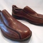 CLARKS: Men’s Slip On Shoes ~ Brown Leather ~ Size 12W