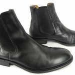 HUGO BOSS Mens Black Leather Ankle Boots Size 9