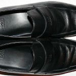 BOSS HUGO BOSS MENS SZ 8 M BLACK LEATHER LOAFERS DRESS SHOES