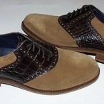 Cole Haan Carter Saddle Oxfords, Suede & Leather Upper, Brown, 8 M, New
