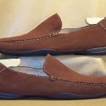 Men’s Boss Hugo Boss Red Brown Suede w/Beige Stitch Slip-On Loafers Size 10