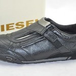 Diesel Men’s “Keep” Black Leather Velcro Fashion Sneaker Size 10.5 M EU 44