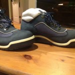 $140 Size 9.5 Men’s Timberland Ankle LEATHER Field Boots  Navy WATERPROOF