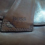 Hugo Boss Mens Shoes Brown Leather Loafer Slip On sz 10 US Made in Italy EUC