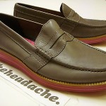 DS NEW COLE HAAN MENS NIKE  LUNARGRAND PENNY LOAFER sz US 8.5 GREY/PINK WINGTIP