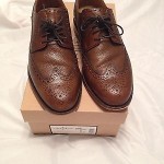 Cole Haan Mens Carter Dark Brown Wingtip Dress Shoes Size 8 Retails $168