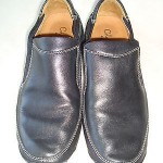 COLE HAAN NIKE AIR G-SERIES MENS BLACK LEATHER LOAFERS SIZE 9 M