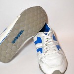DIESEL Mens GUNNER WHITE BLUE Lace-up Casual Walking Sneakers Shoes Kicks SZ 8
